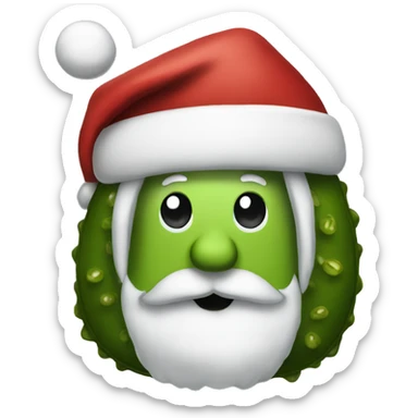 a pickle dressed as santa  sticker