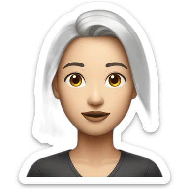 Siri Ai assistant personified. Androgynous. hologram sticker