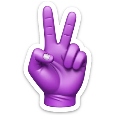 A 3D emoji-style hand pointing up with one finger (☝️), colored entirely in vibrant purple. Smooth, glossy texture, simple shading, no background. sticker