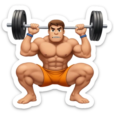 Fred Flinstone squatting 600 lbs sticker
