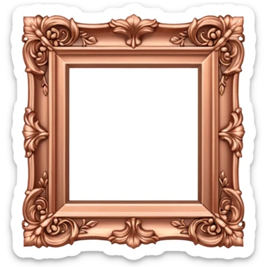 ornate roccoco square rose gold frame sticker