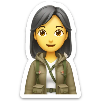 female turist in japan sticker