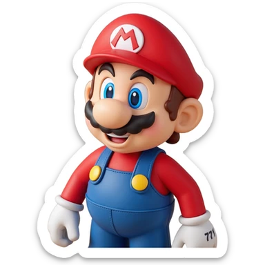 a worker in factoryA 3D-rendered head of a character inspired by Super Mario, facing slightly from front-left to right. The head should include his signature red cap with an ‘M’ sticker