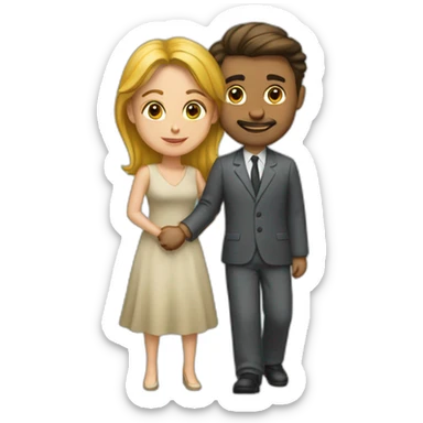 Un homme qui porte une femme sticker