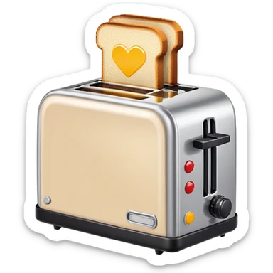 A pixel art emoji of a toaster, rendered in a retro 8-bit style with simple, bold colors. sticker