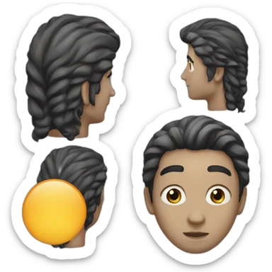 white man with long stright hair sticker