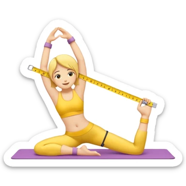 A tape measure doing yoga sticker