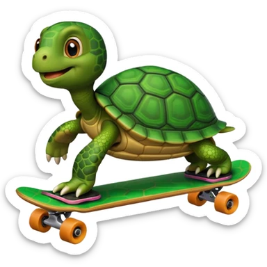 turtle skateboarding sticker