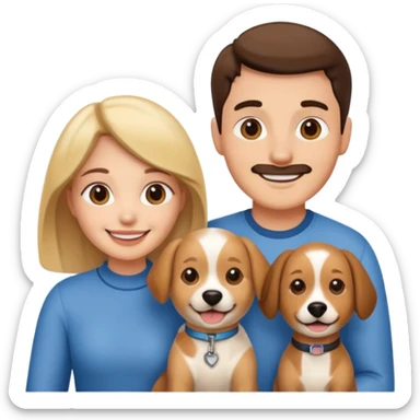 couple and their pet dog sticker
