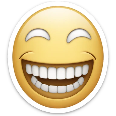 Emoji with a big smile showing teeth sticker