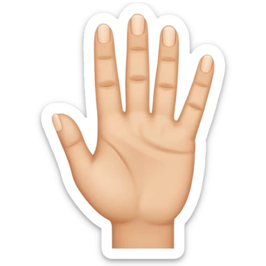 Make a hand (skin complexion) with 4 fingers up, with the thumb tuck in. sticker