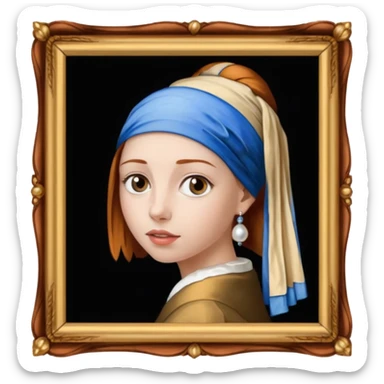 girl with a pearl earring in painting frame
















 sticker