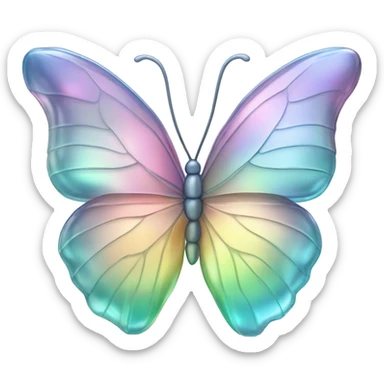 Pastel iridescent glass crystal butterfly sticker