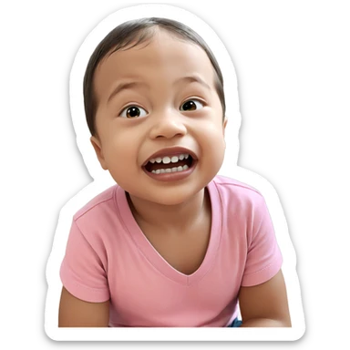 curious boy with open mouth sticker