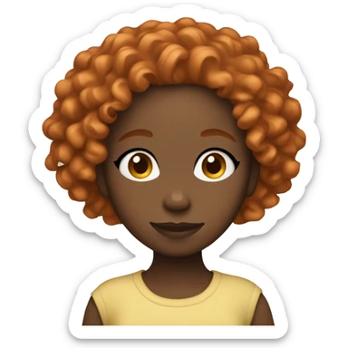 black girl with curly ginger hair  sticker