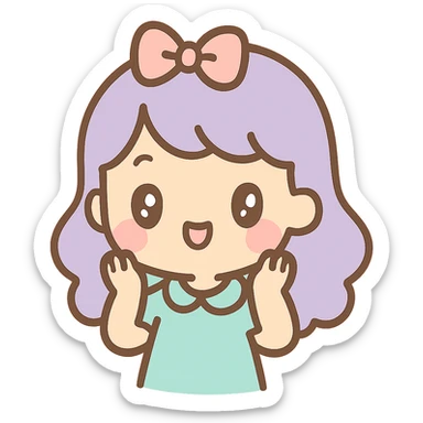 cute girl, kawaii style sticker