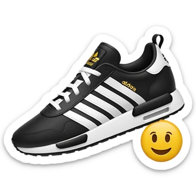 Adidas white stripes black emoji sticker