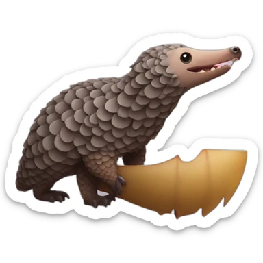 Pangolin eating a bat sticker