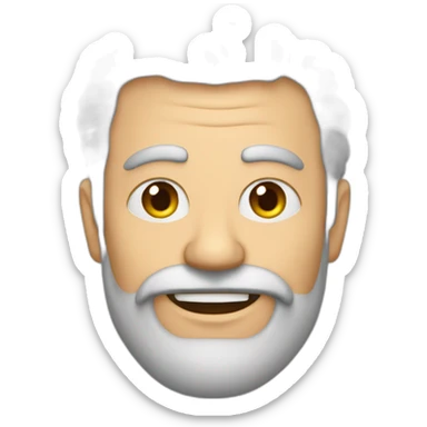 hombre de 70 años con canas, rulo barba  sticker
