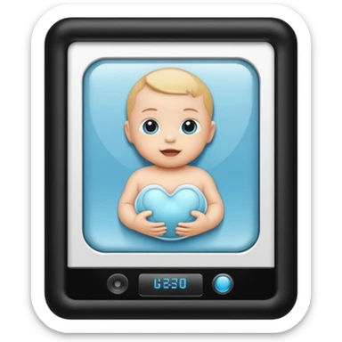 Black baby ultrasound machine  sticker