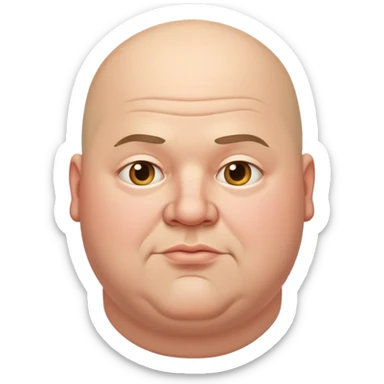 Fat bald man sticker
