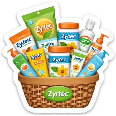 Zyrtec allergy gift basket  sticker