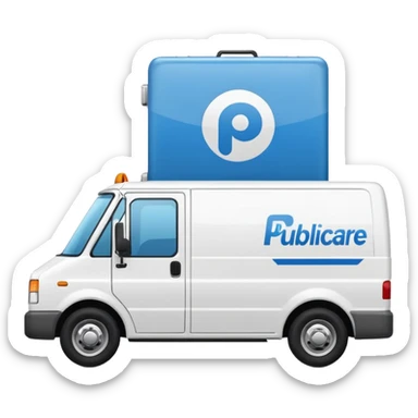 a delivery van with "Publicare" logo sticker