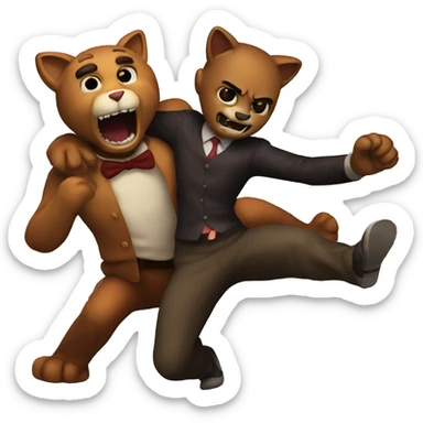 cat attacking freddy fazbear sticker