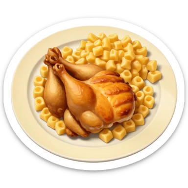dinner plate chicken with mac and cheese on the side sticker