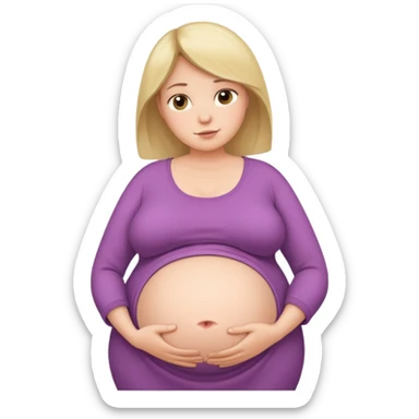 heavily pregnant woman with very very large overdue  belly sticker