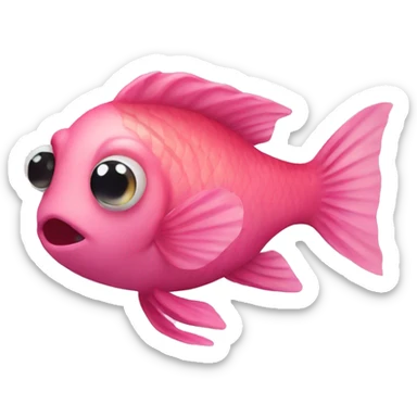 Pink fish sticker