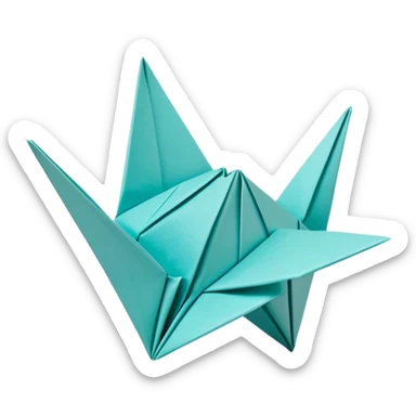 Cinematic Realistic depiction of an elegant origami creation, rendered with delicate paper textures and intricate folds, set on a minimalist background with soft, diffuse lighting that accentuates its artistic precision sticker