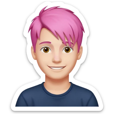 boy, pink hair, 20 years old sticker