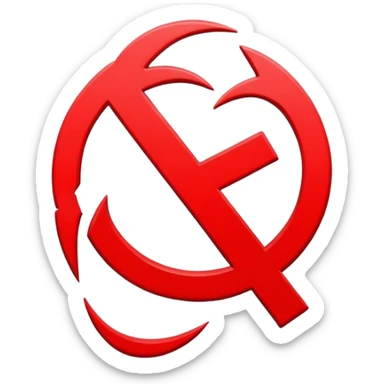 Negative symbol, minus sign, red sticker