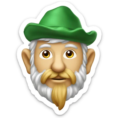 Gnomi bassi verdi vecchi con cappello e bastone  sticker