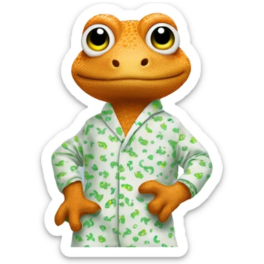 The geico gecko wearing pajamas sticker