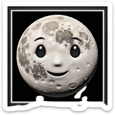 Create a emoji hidden S in moon surface  sticker