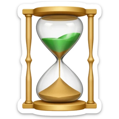 hourglass morphing emoji fading into checkmark emoji sticker