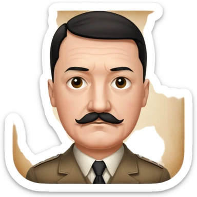 Je veux un emoji représentant adolf Hitler portant une moustache noir et carré rajoute son symbole  sticker