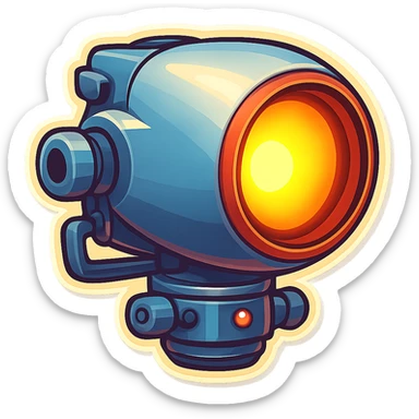 Render this spotlight pointing to the left in retro stickers style. sticker