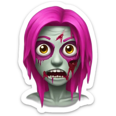 zombie fuchsia sticker