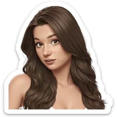 portrait of a girl with brown hair sticker