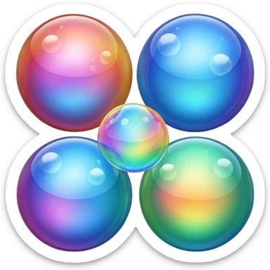 multiple bubbles each one separate sticker