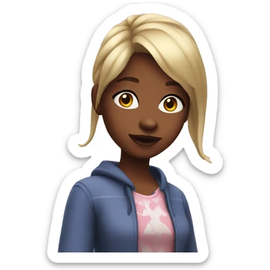 Girl playing Sims sticker