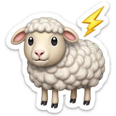 Sheep getting hit by lightning sticker