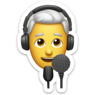 A oy withhadphone and a mic sticker