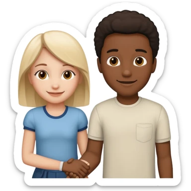 black man and white girl holding hands  sticker