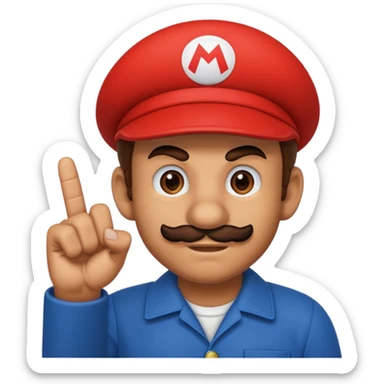 mario sacando el dedo  sticker
