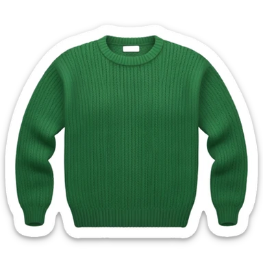 Green knitted wool sweater. sticker