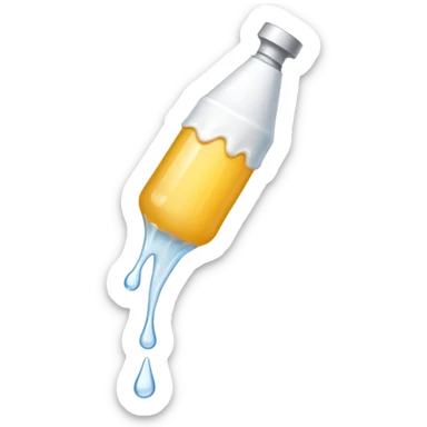 individual white glue drops falling and dripping out of a tube sticker